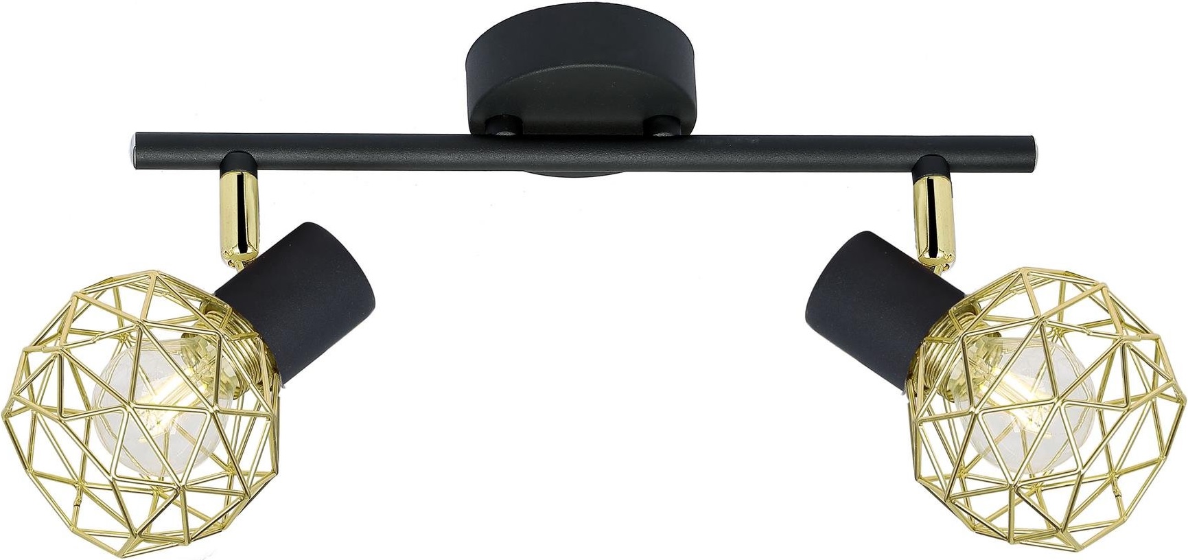 Candellux Acrobat Deckenlampe 2x40 W schwarz-gold 92-66336