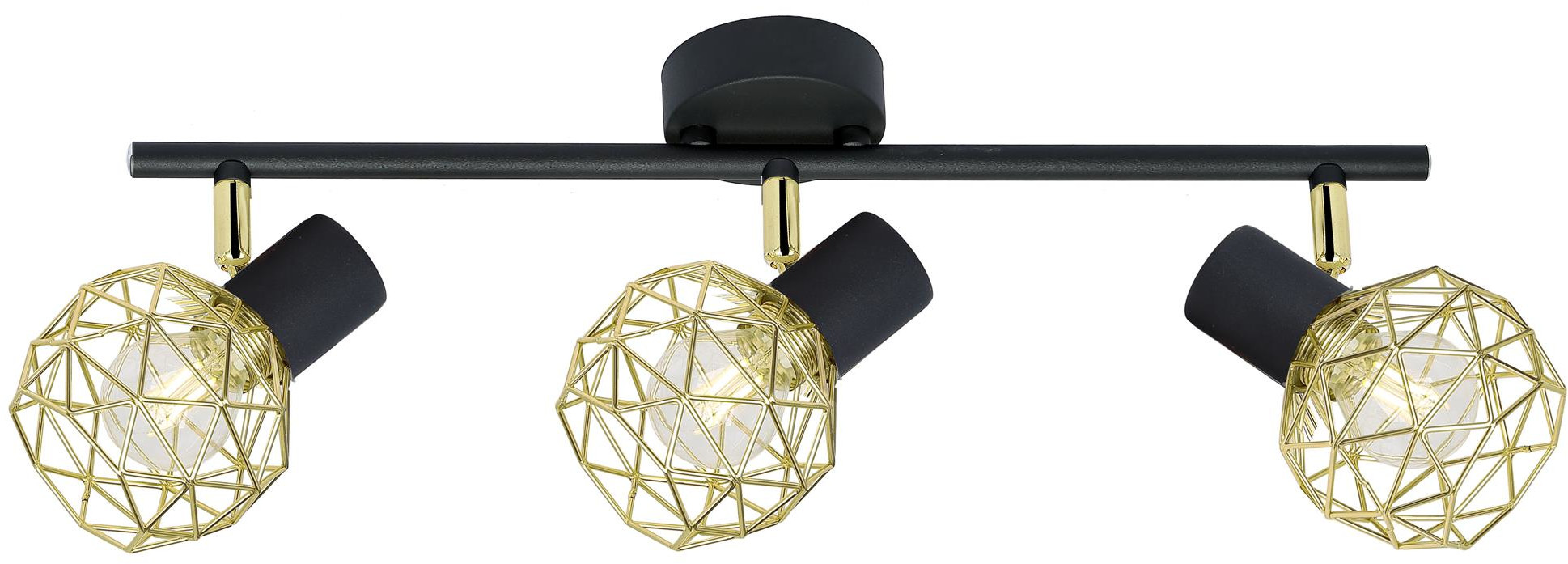 Candellux Acrobat Deckenlampe 3x40 W schwarz-gold 93-66640