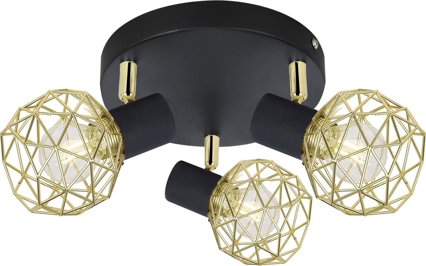 Candellux Acrobat Deckenlampe 3x40 W schwarz-gold 98-66466