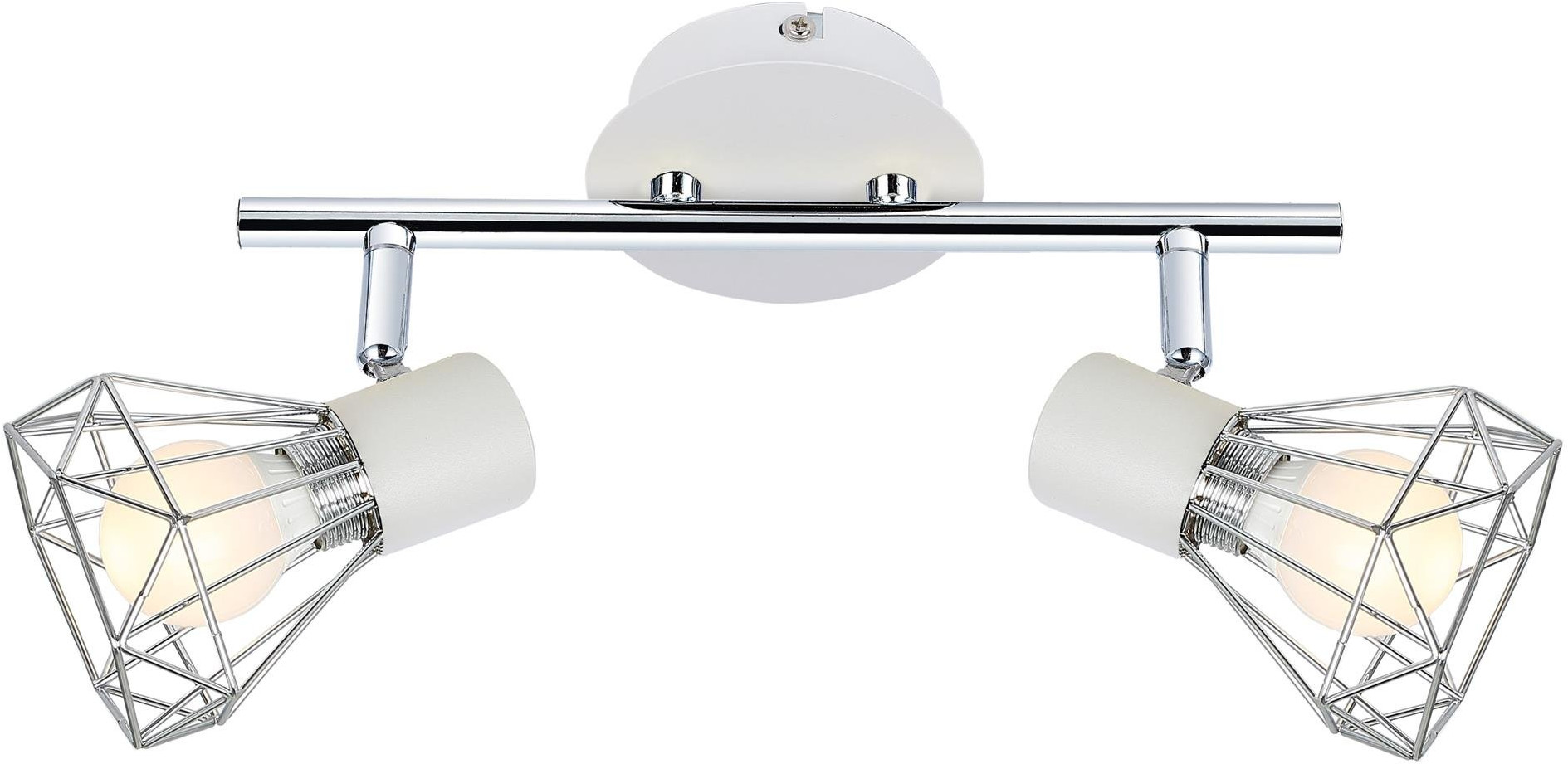 Candellux Verve Deckenlampe 2x40 W weiß-chrom 92-61348