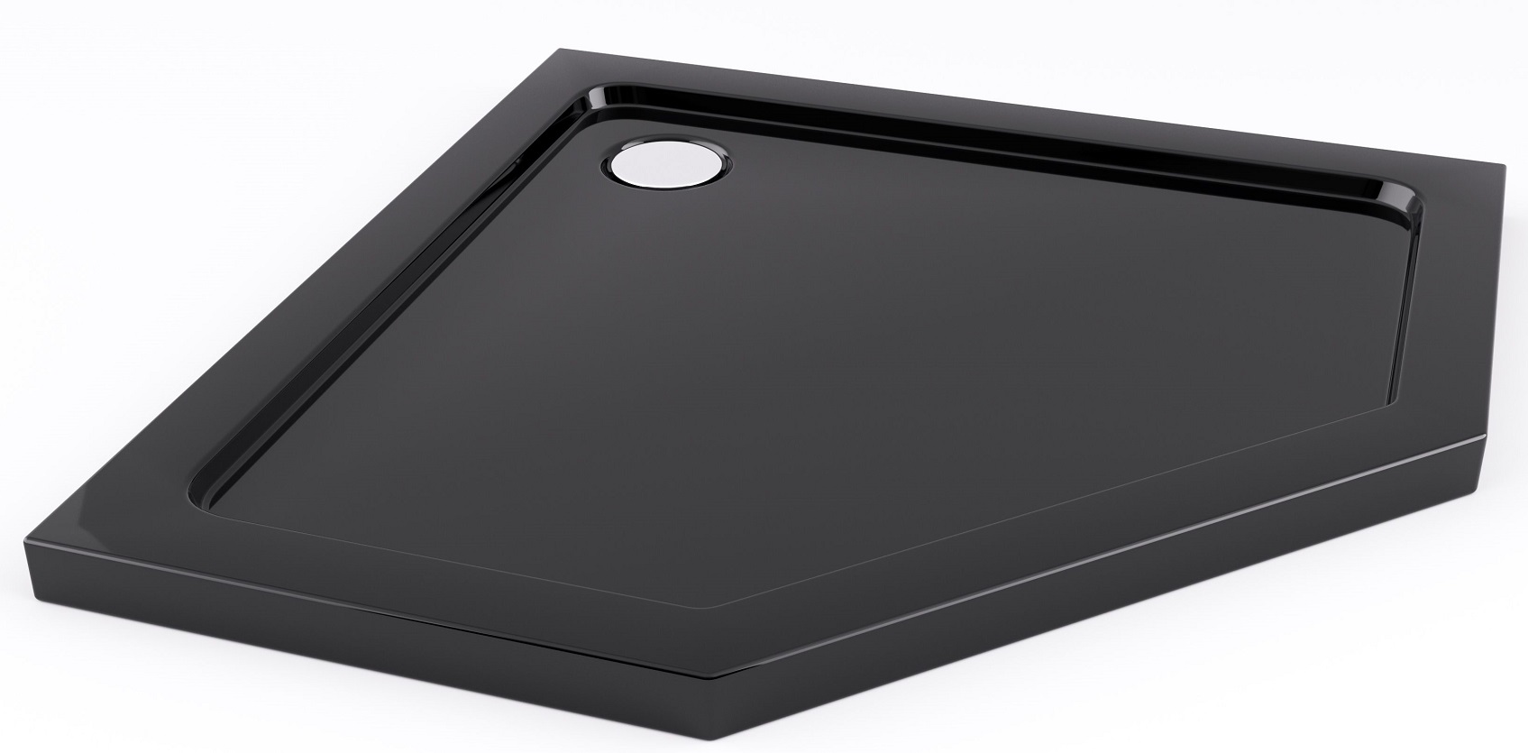 Rea Diamond Fünfeckige Duschwanne 90x90 cm schwarz REA-K8543