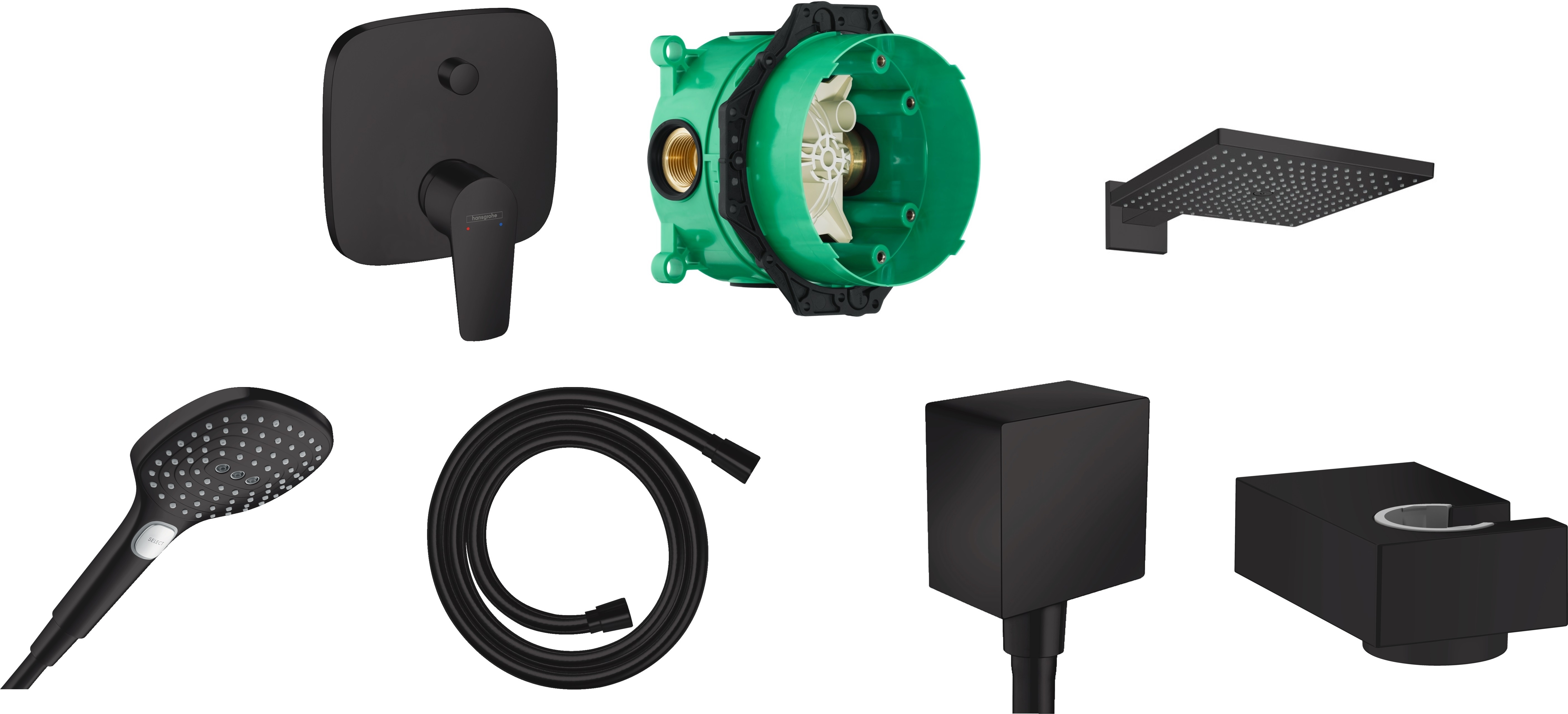 Set Kopfbrause Hansgrohe Raindance 26238670, Badewannen- und Duscharmatur Hansgrohe Talis E 71745670, 26520670, 28387670, 01800180, 26455670, 28276670