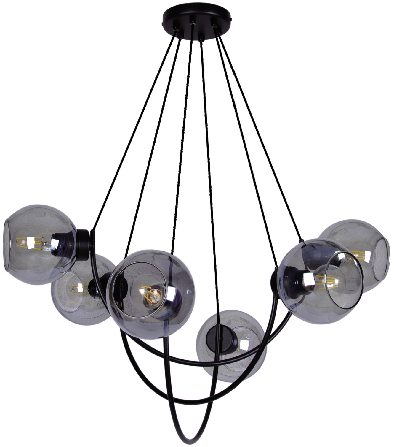 Kaja Sirius Pendelleuchte 6x60 W schwarz-graphit K-2629