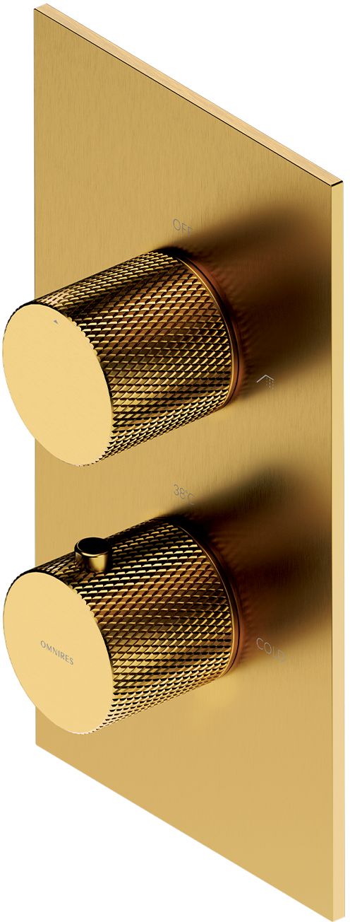 Omnires Contour Badewannen- und Duscharmatur Unterputz mit Thermostat gold CT8036GLB