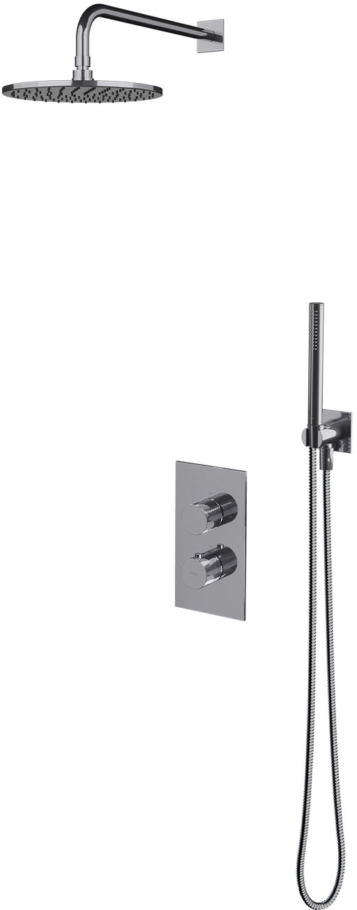 Omnires Contour Duschset Unterputz mit Thermostat mit Regenbrause chrom SYSCT11CR