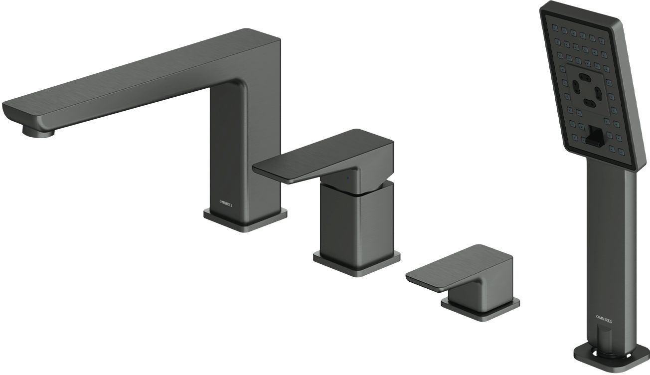 Omnires Parma Badewannen- und Duscharmatur awannenmontiert graphit PM7432GR