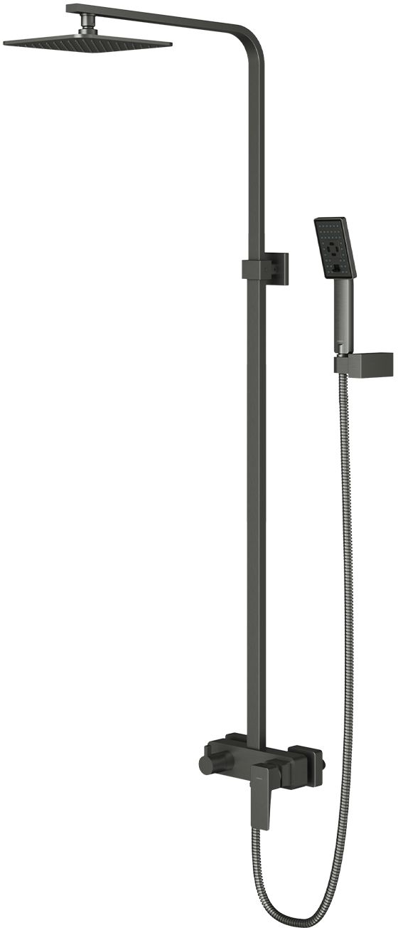 Omnires Parma Duschset Wandmontage mit Regenbrause graphit PM7444GR