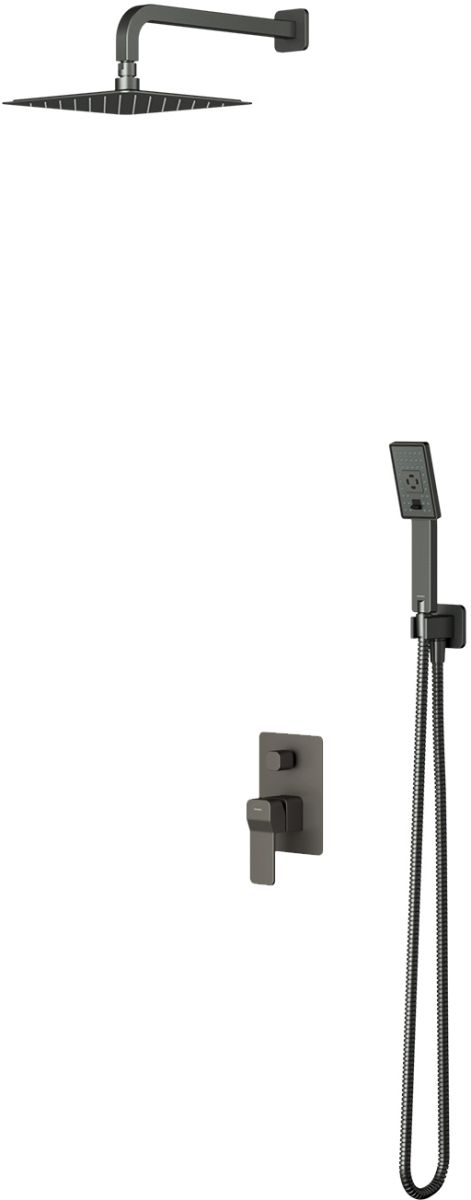 Omnires Slide Duschset Unterputz mit Regenbrause graphit SYSSL12GR