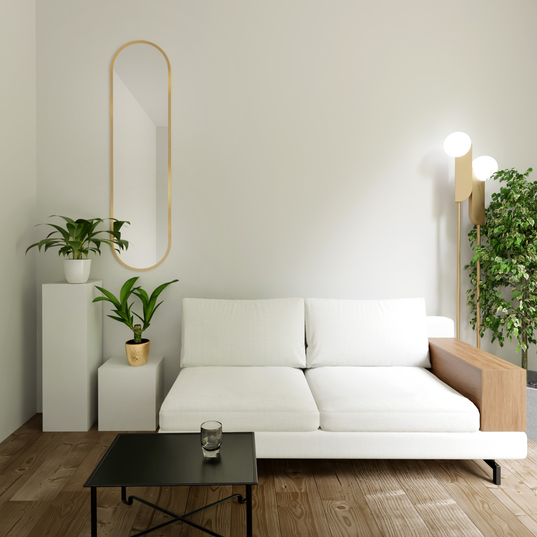 Baltica Design Tiny Border Pastille Spiegel 40x155 cm oval gold 5904107905754
