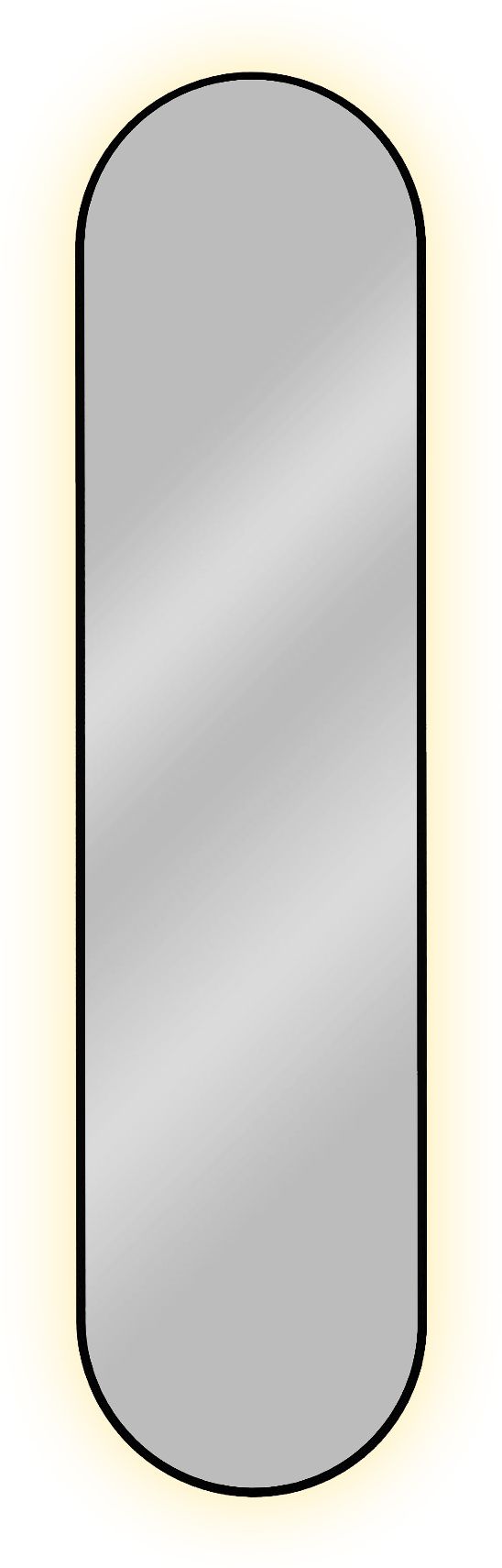 Baltica Design Tiny Border Pastille Spiegel 40x155 cm oval mit Beleuchtung schwarz 5904107905648