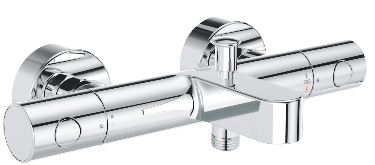 Grohe Grohtherm 800 Cosmopolitan Badewannen- und Duscharmatur Wandmontage mit Thermostat StarLight Chrome 34766000