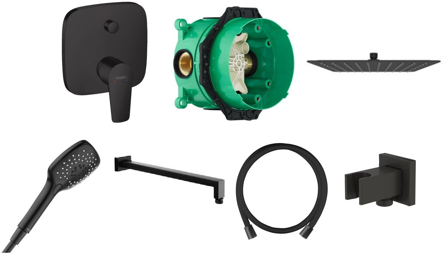 Set Badewannen- und Duscharmatur Hansgrohe Talis E 71745670, Kopfbrause Oltens Vindel 37001300, 01800180, 39401300, 39303300, 37105300, 37200300