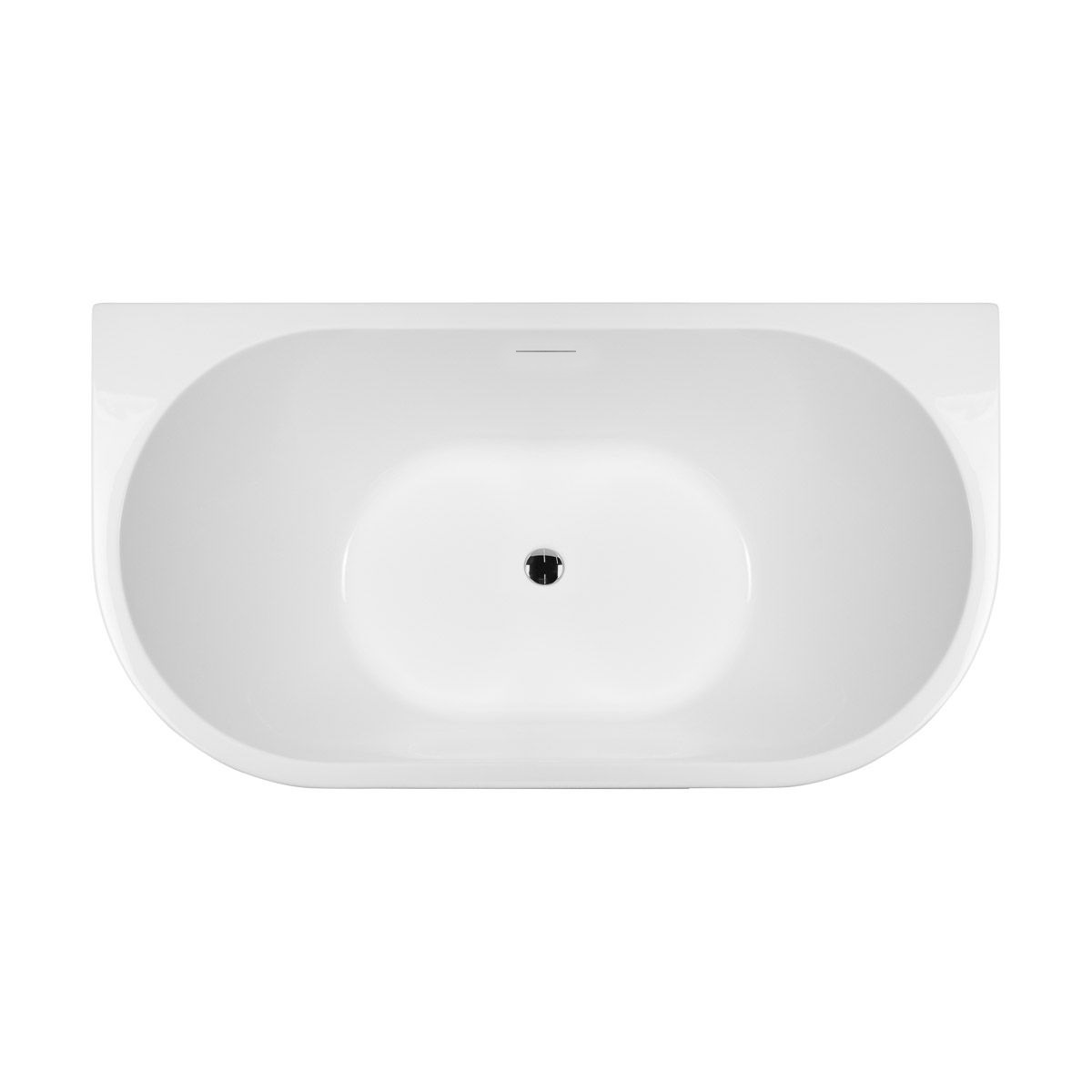 Oltens Delva Wandmontierte Badewanne 150x70 cm oval weiß 12018000