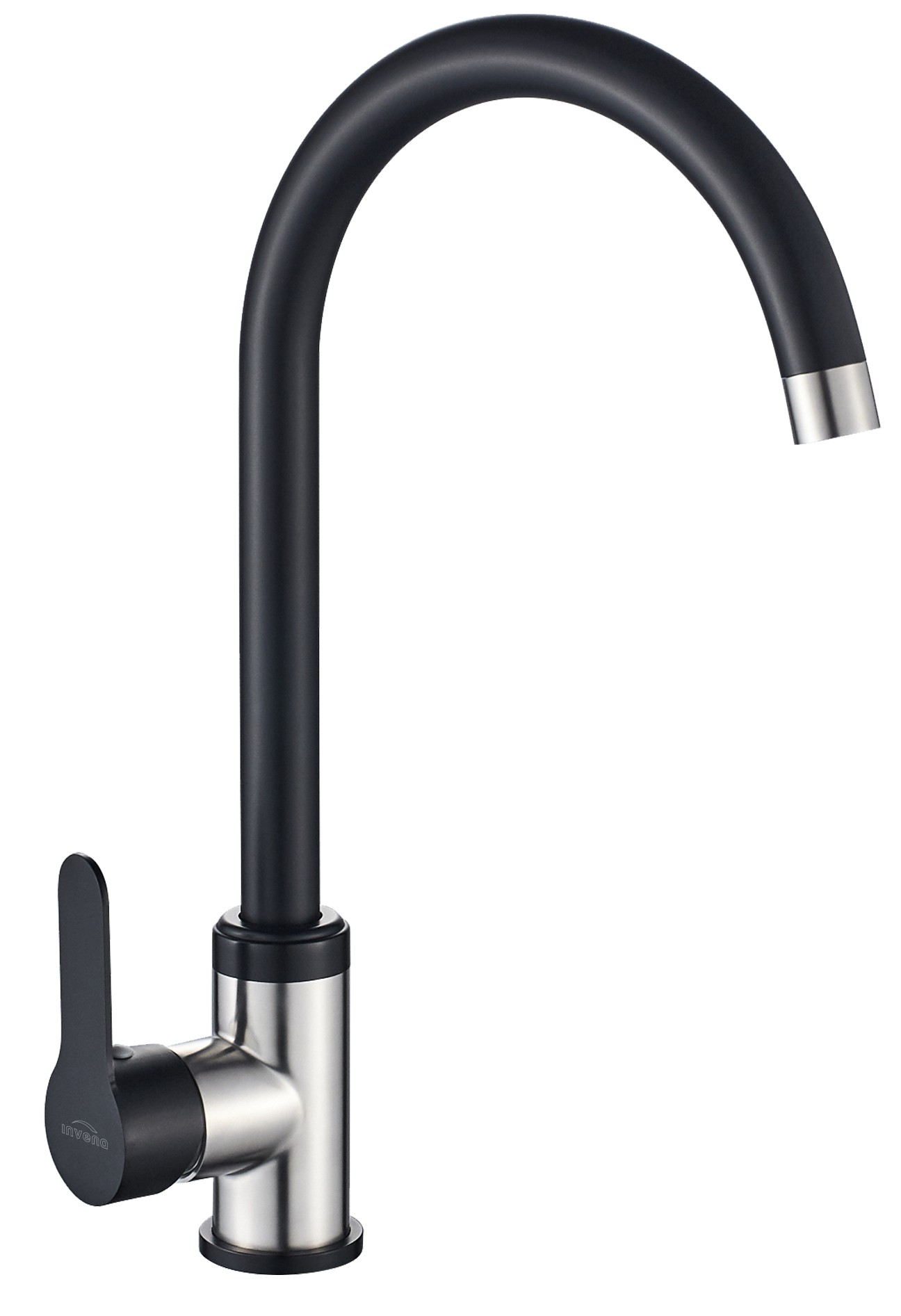 Invena Iron küchenarmatur stehend schwarz-edelstahl BZ-53-L04