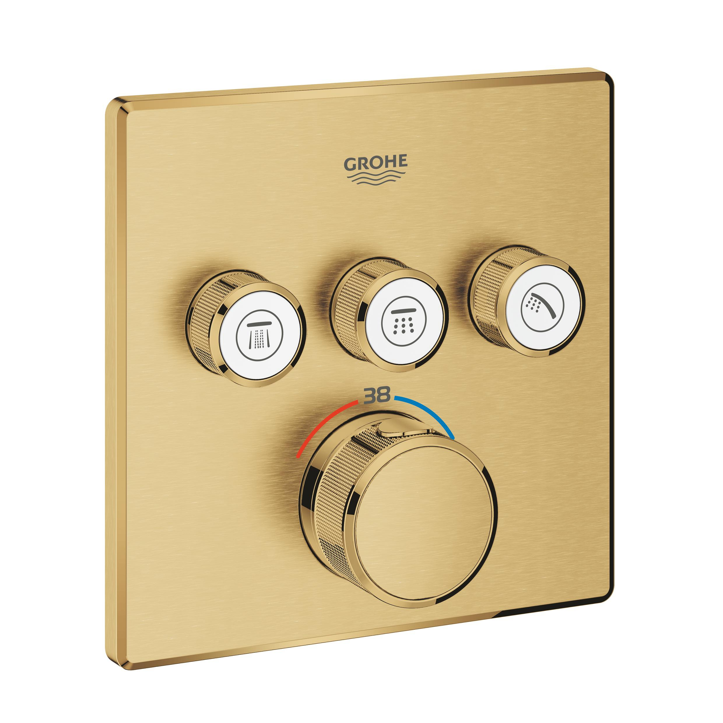 Grohe Grohtherm SmartControl Badewannen- und Duscharmatur Unterputz mit Thermostat gold 29126GN0