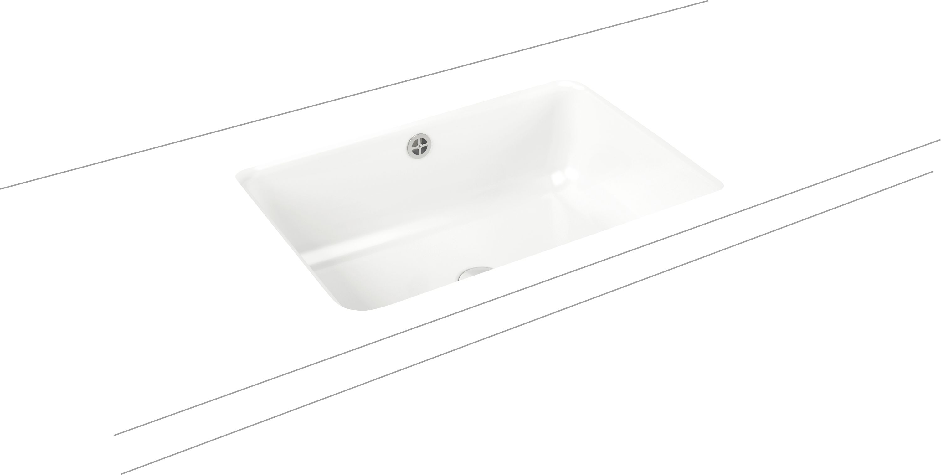 Kaldewei Cayono Waschbecken 59.6x42.6 cm rechteckig Unterbauwaschbecken weiß 913706000001