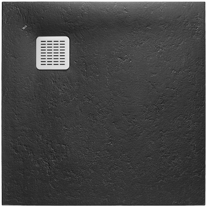 Roca Terran Quadratische Duschwanne 90x90 cm schwarz AP10338438401400