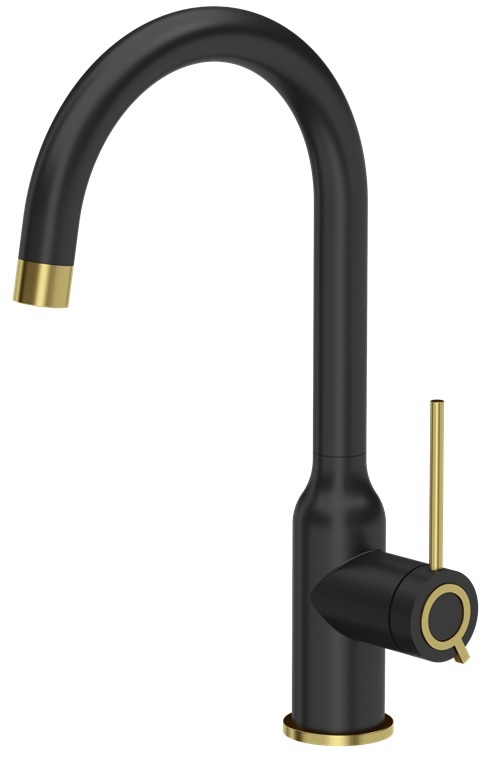 Quadron Ingrid Q Line küchenarmatur stehend schwarz-gold/altgold 3523500_BLMPVDG1