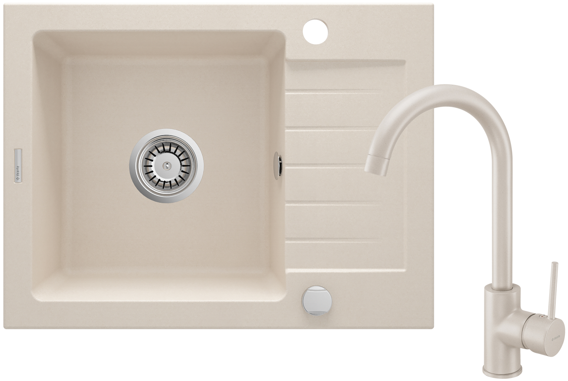Deante Zorba Waschbecken mit Wasserhahn beige/beige ZQZA511A