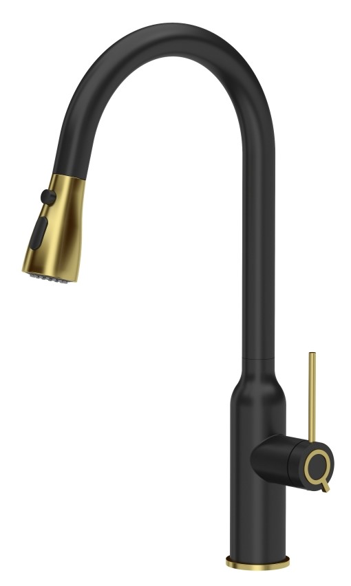 Quadron Jessica Q Line küchenarmatur stehend schwarz-gold/altgold 3573591_BLMPVDG1