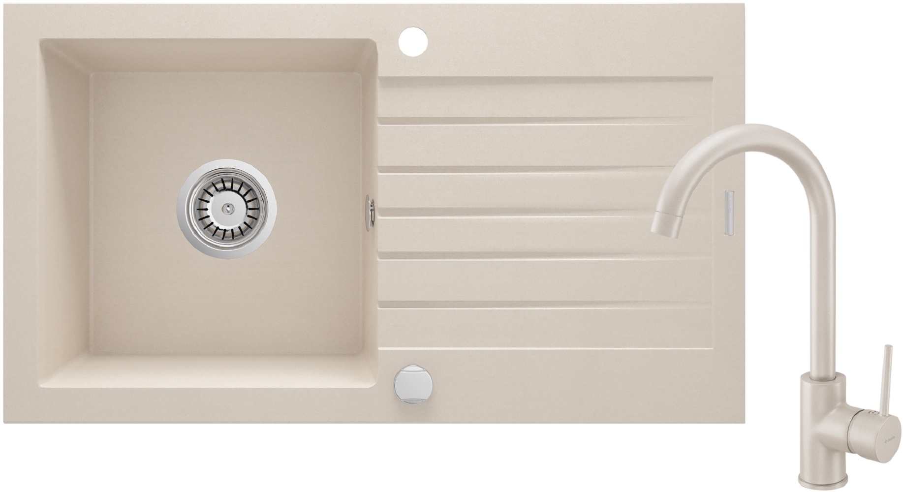 Deante Zorba Waschbecken mit Wasserhahn beige/beige ZQZV5113