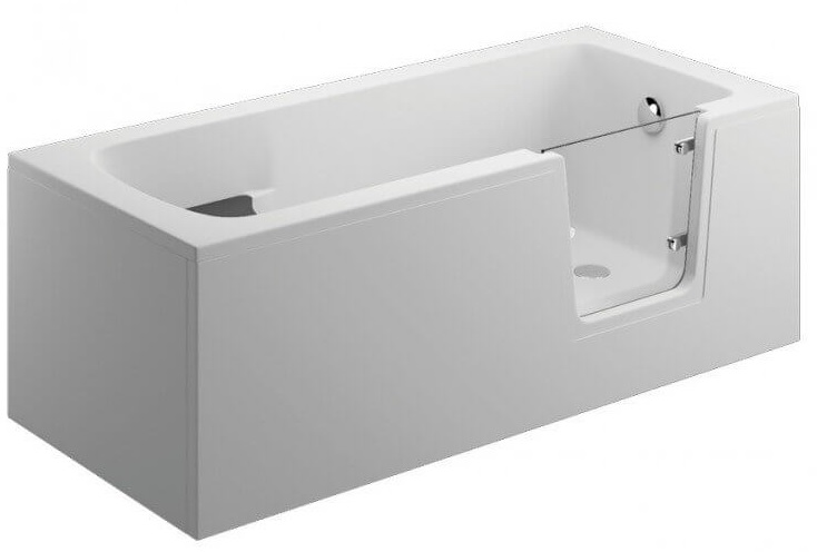 Polimat Avo Rechteckige Badewanne mit Türen 150x75 cm weiß 00483