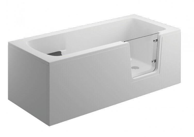 Polimat Avo Rechteckige Badewanne mit Türen 160x75 cm weiß 00012