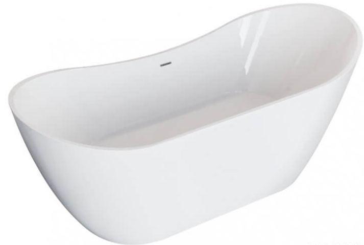 Polimat Abi Freistehende Badewanne 180x80 cm oval weiß 00039