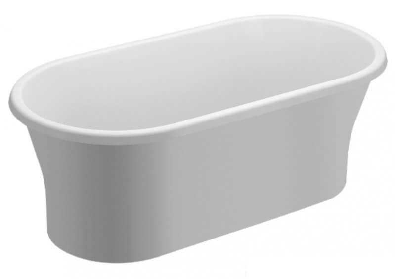 Polimat Amona New Freistehende Badewanne 150x75 cm oval weiß 00055