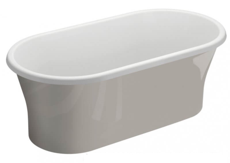 Polimat Amona New Freistehende Badewanne 150x75 cm oval zweifarbig 00412