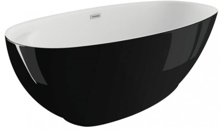 Polimat Kivi Freistehende Badewanne 165x75 cm oval zweifarbig 00472