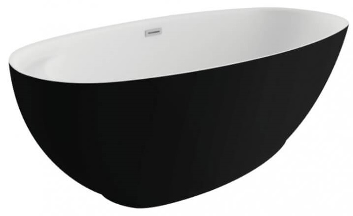 Polimat Kivi Freistehende Badewanne 165x75 cm oval zweifarbig 00473