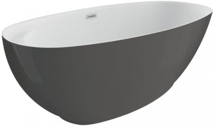 Polimat Kivi Freistehende Badewanne 165x75 cm oval zweifarbig 00476