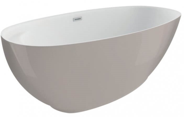 Polimat Kivi Freistehende Badewanne 165x75 cm oval zweifarbig 00475