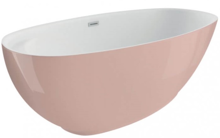 Polimat Kivi Freistehende Badewanne 165x75 cm oval zweifarbig 00474
