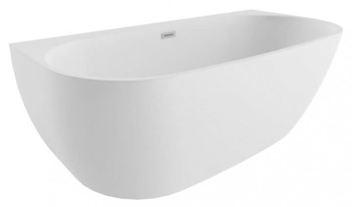 Polimat Risa Wandmontierte Badewanne 160x80 cm oval weiß 00477