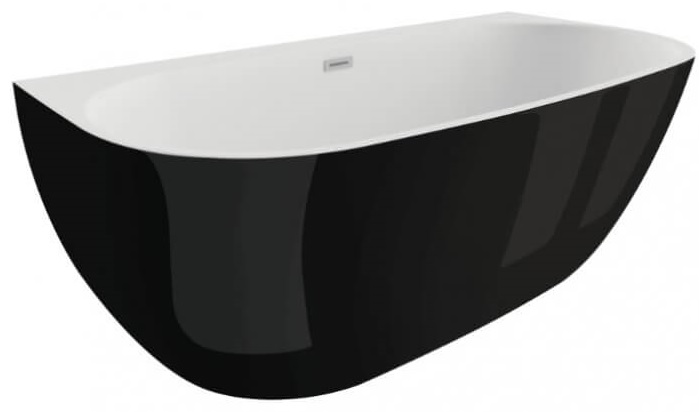 Polimat Risa Wandmontierte Badewanne 160x80 cm oval zweifarbig 00478