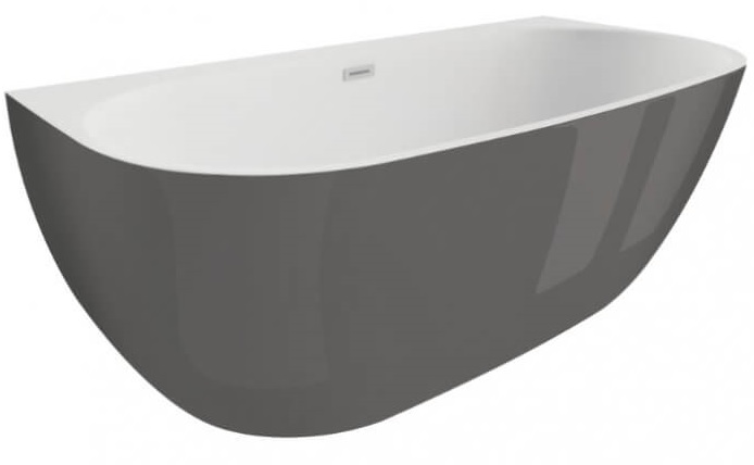 Polimat Risa Wandmontierte Badewanne 160x80 cm oval zweifarbig 00482