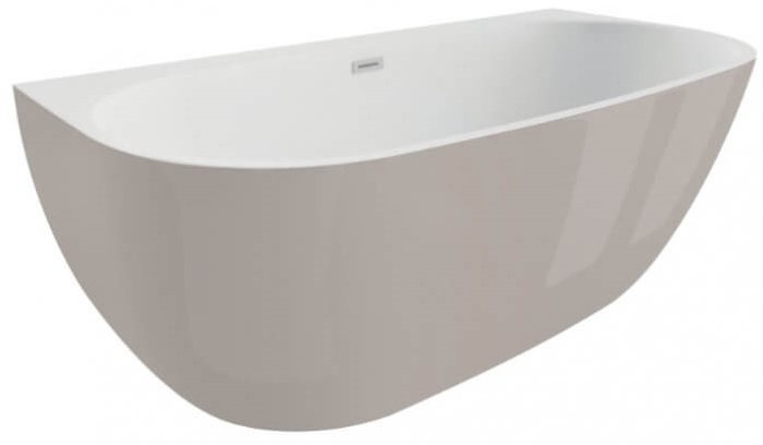 Polimat Risa Wandmontierte Badewanne 160x80 cm oval zweifarbig 00481
