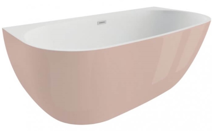 Polimat Risa Wandmontierte Badewanne 160x80 cm oval zweifarbig 00480
