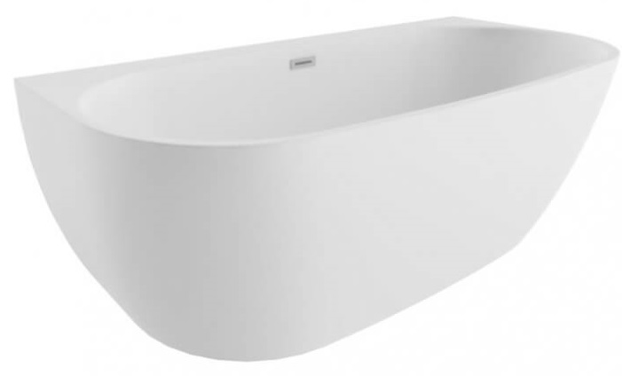 Polimat Risa Wandmontierte Badewanne 170x80 cm oval weiß 00441