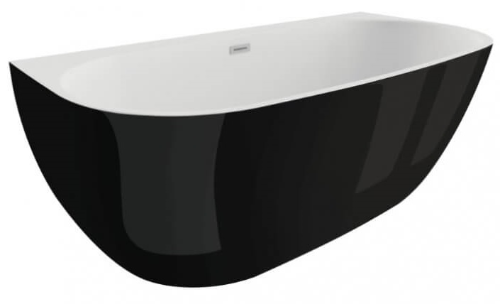 Polimat Risa Wandmontierte Badewanne 170x80 cm oval zweifarbig 00442