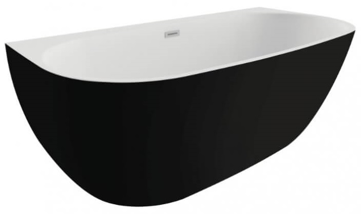 Polimat Risa Wandmontierte Badewanne 170x80 cm oval zweifarbig 00443