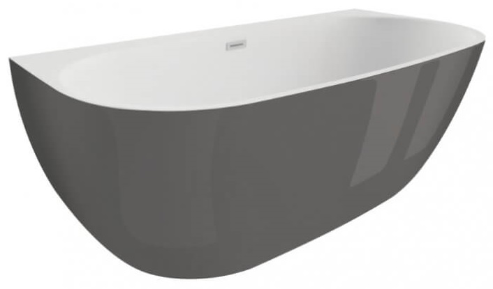 Polimat Risa Wandmontierte Badewanne 170x80 cm oval zweifarbig 00444