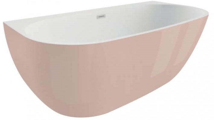 Polimat Risa Wandmontierte Badewanne 170x80 cm oval zweifarbig 00446