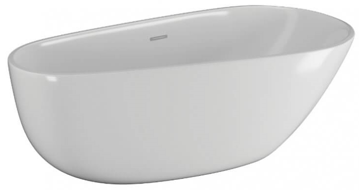 Polimat Shila Freistehende Badewanne 170x85 cm oval weiß 00226