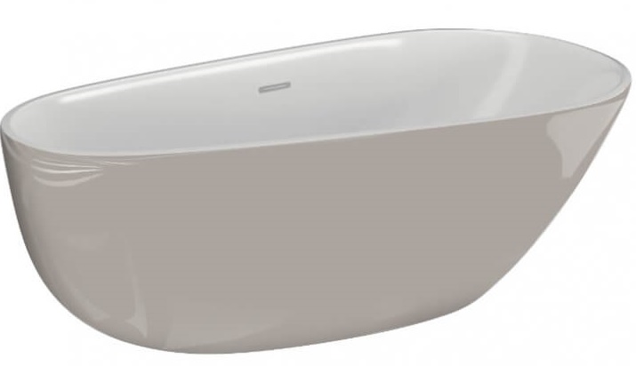 Polimat Shila Freistehende Badewanne 170x85 cm oval zweifarbig 00431