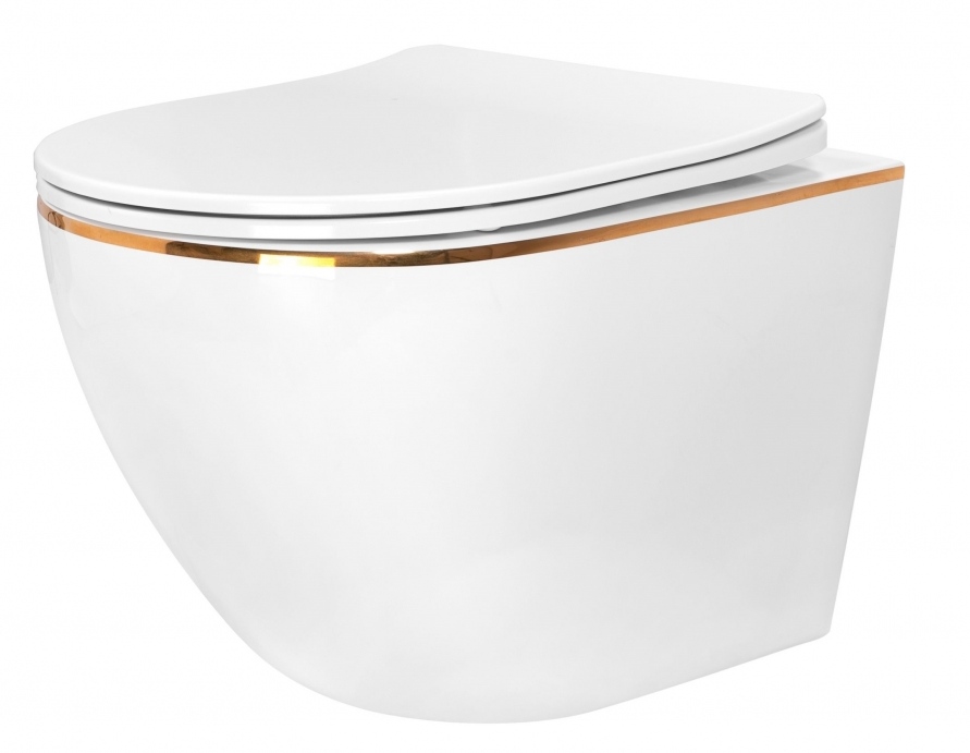 Rea Carlo Mini WC-Set mit Sitz hängend Spülrandlos weiß Glanz REA-C1222