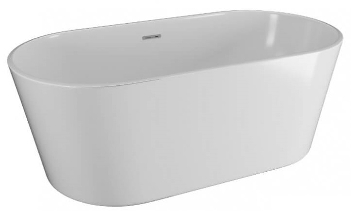 Polimat Uzo Freistehende Badewanne 160x80 cm oval weiß 00221