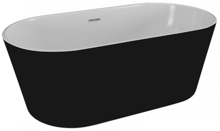 Polimat Uzo Freistehende Badewanne 160x80 cm oval zweifarbig 00337